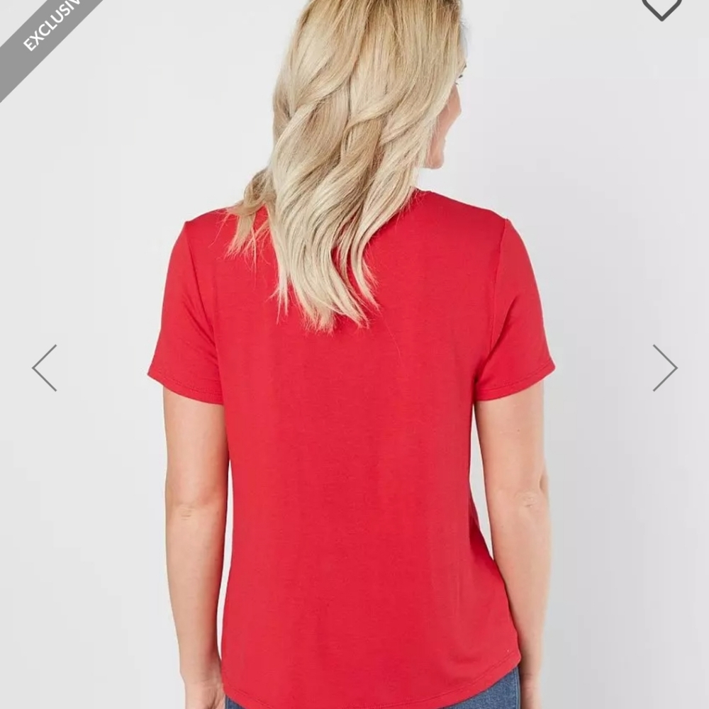 Red by BKE Low Cut Red Top - Picture 2 of 11